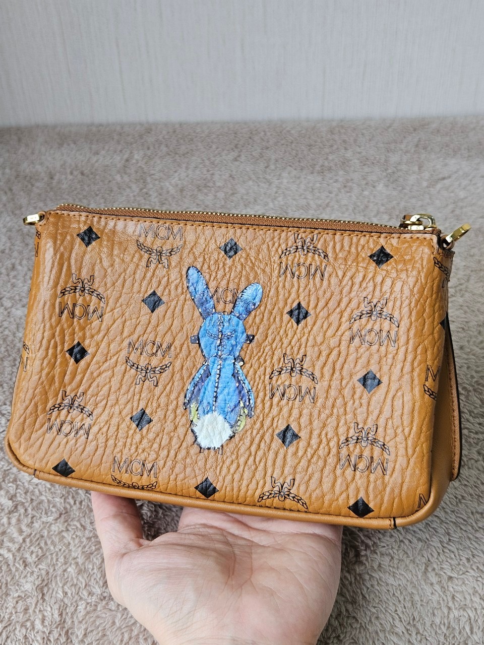 MCM Rabbit Top Zip Crossbody