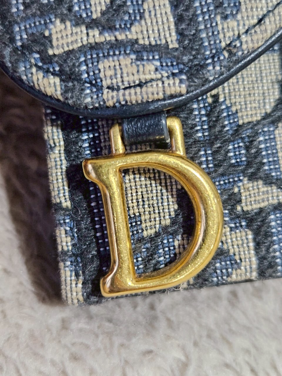 Dior Saddle 5 Gusset Card Holder Blue Dior Oblique Jacquard