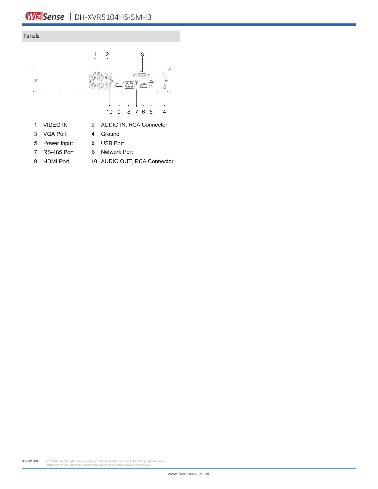 เครื่องบันทึกกล้องวงจรปิด 4 ช่อง Dahua XVR5104HS-5M-I3