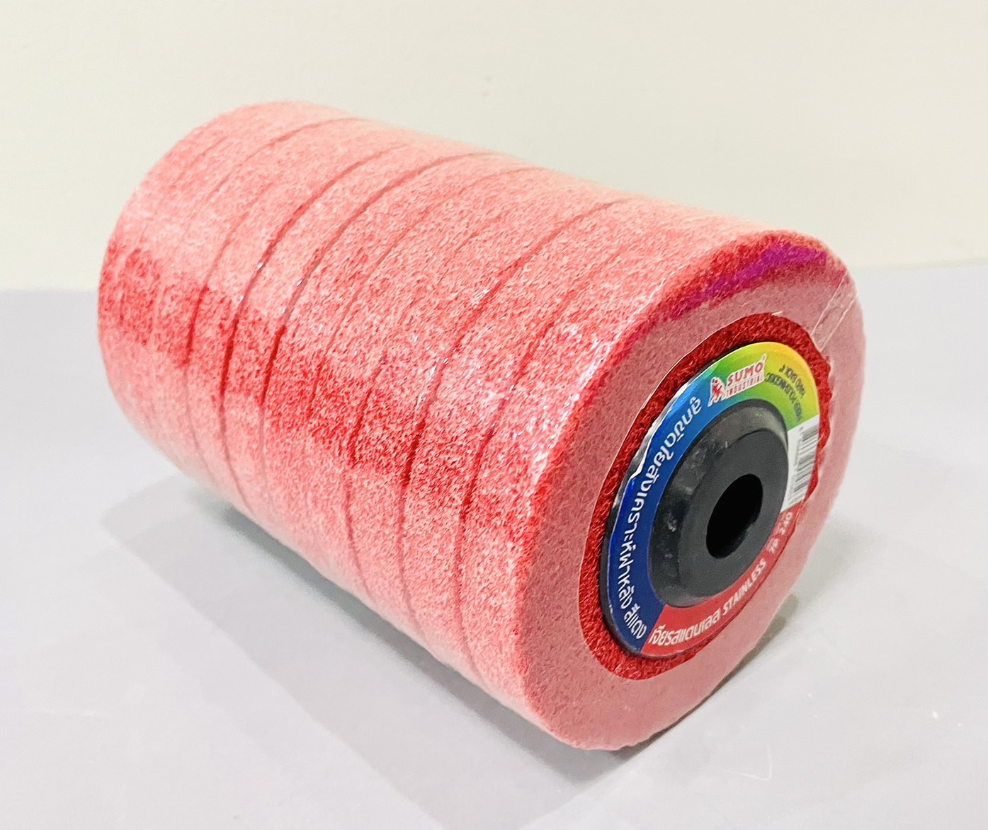 ลูกขัดใยสังเคราะห์ 4" #240 7P สีแดง Sumo