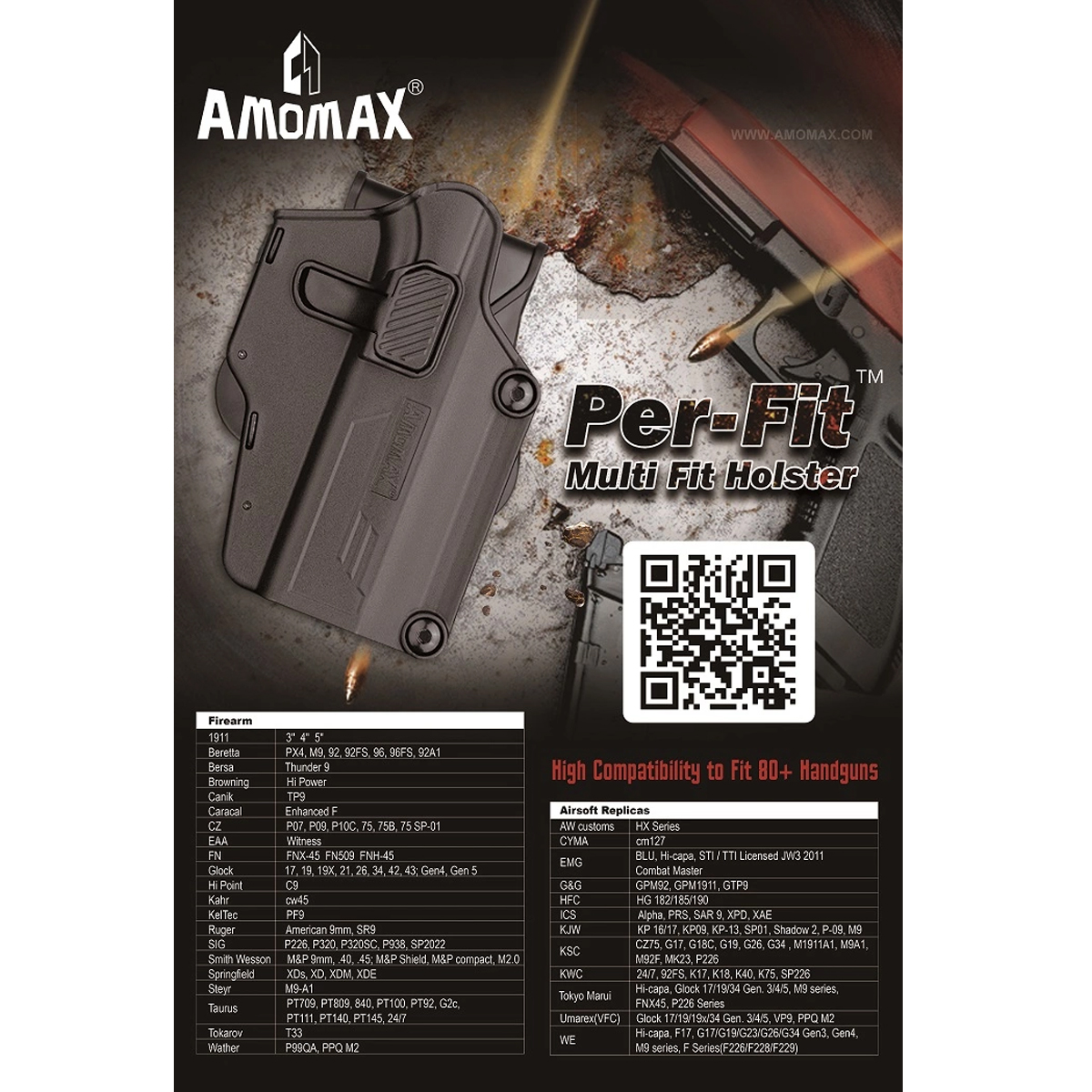 AMOMAX Universal Multi-fit Adjustable Holster (Black)