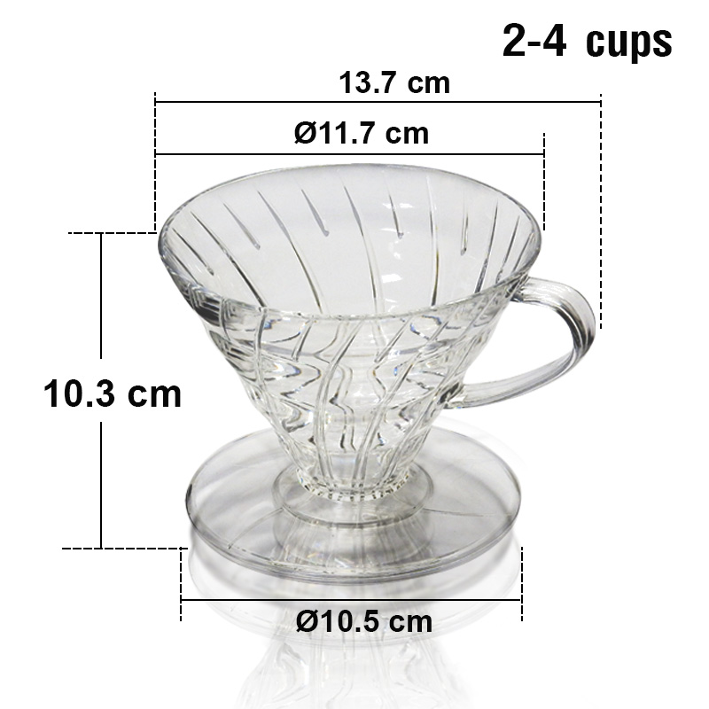 Coffee filter cup AS V60, single hole drip cup 2-4 cup