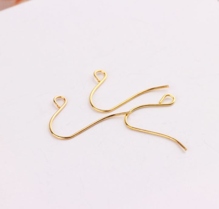 ขายส่ง ตะขอต่างหูแบบเกี่ยว (ป.ปลา) สีทอง บรรจุ 100 คู่
