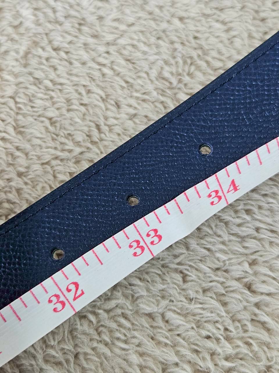 Hermes Belt สายสีเขียว/น้ำเงิน หัวกลมทอง