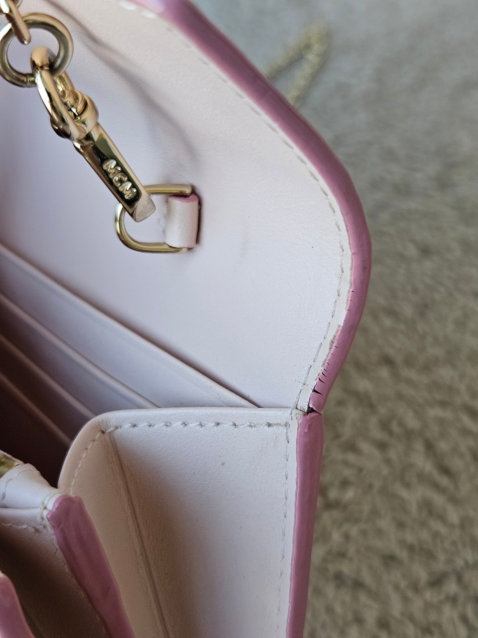 MCM Tracy Crossbody Wallet Pink