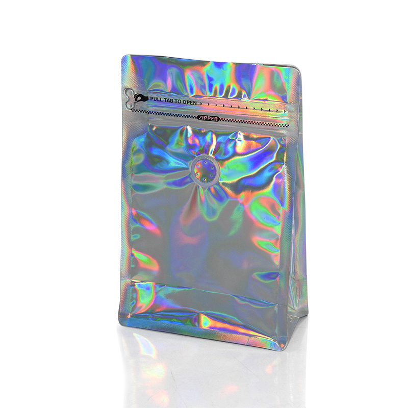 Cube Series coffee bag 250g with valve, zip lock, can stand, expandable beside (50PCS Per Pack)