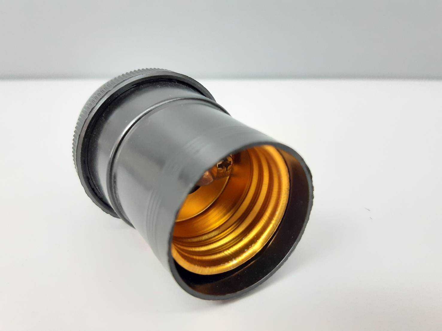 ขั้วห้อยเกลียว มีสวิทซ์ สีดำ E27