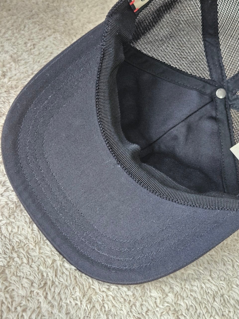 Gucci Black Baseball Red Embroidered Logo Cap size M