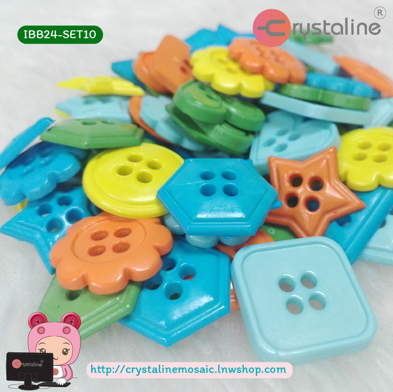 Geometry button - Fun col. (40g/pack)