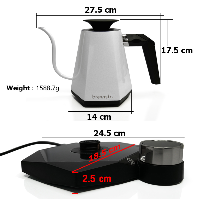BREWISTA X GOOSENECK VARIABLE KETTLE 800ML สีดำ