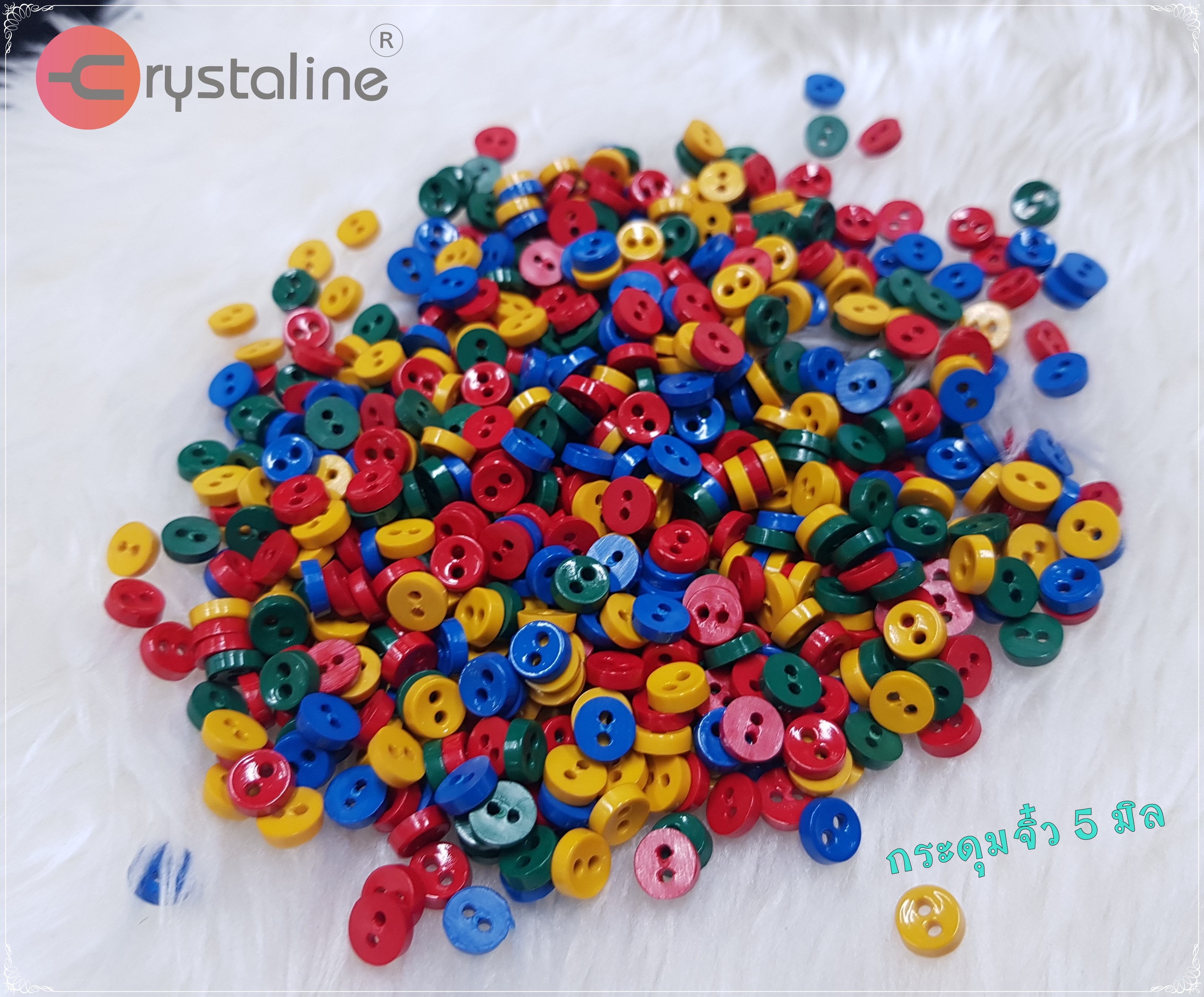 Mini round button - Bright col. (size 6mm,125g/Pack)