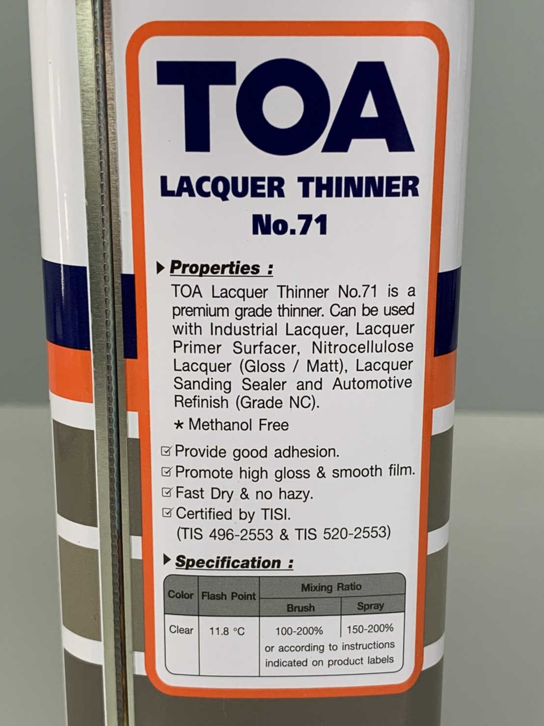 ทินเนอร์ แลคเกอร์ TOA (0.875ลิตร)