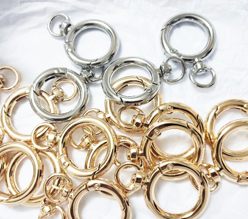 ขายส่ง(10ชิ้น,50ชิ้น)**New design** ห่วงวงกลม ห่วงกลมแบบสปริง ตะขอพวงกุญแจ อะไหล่พวงกุญแจ