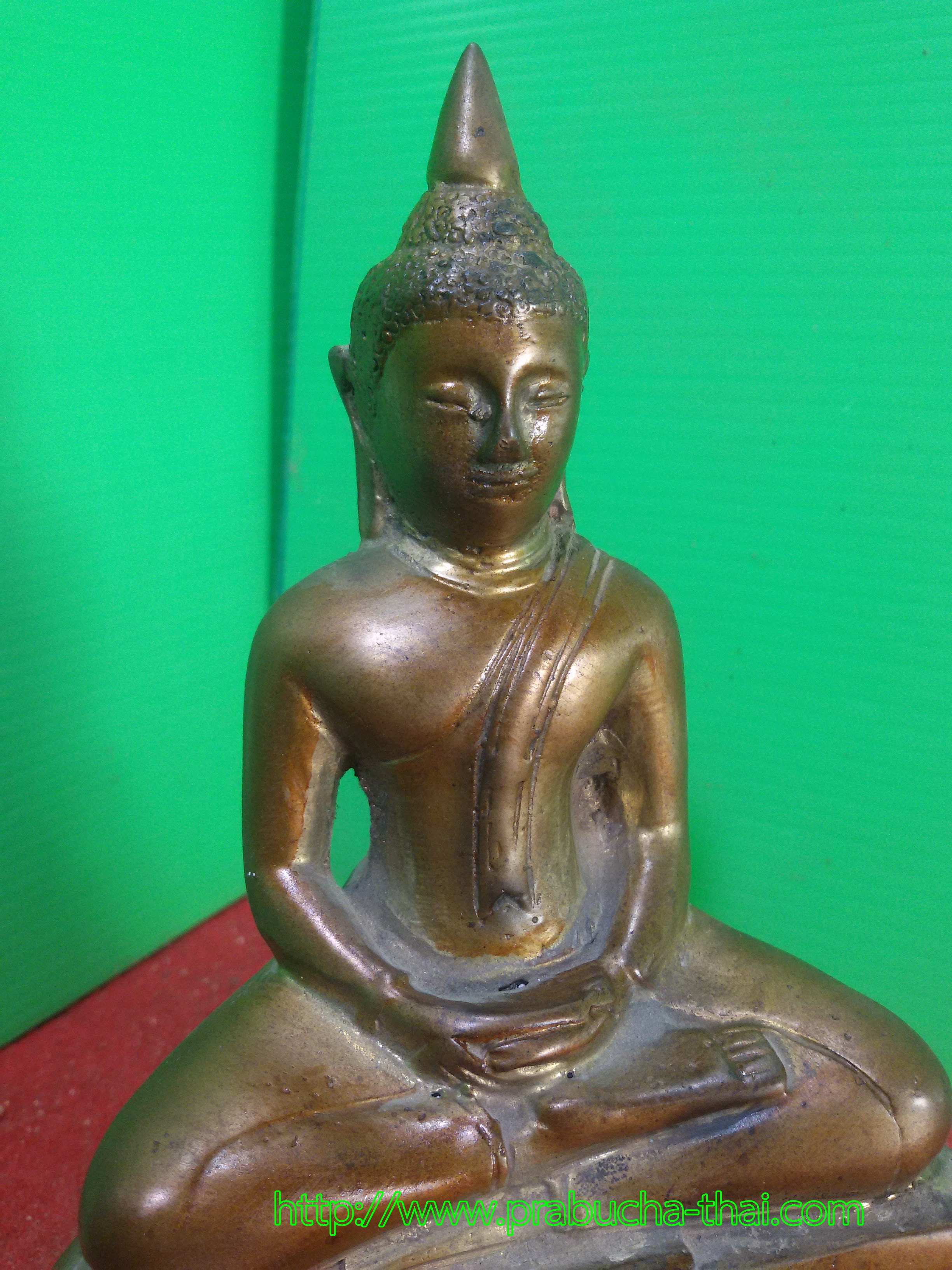 พระพุทธโสธร วัดโสธรวรารามวรวิหาร ฐาน 4 นิ้ว เนื้อสำริดทองเหลือง