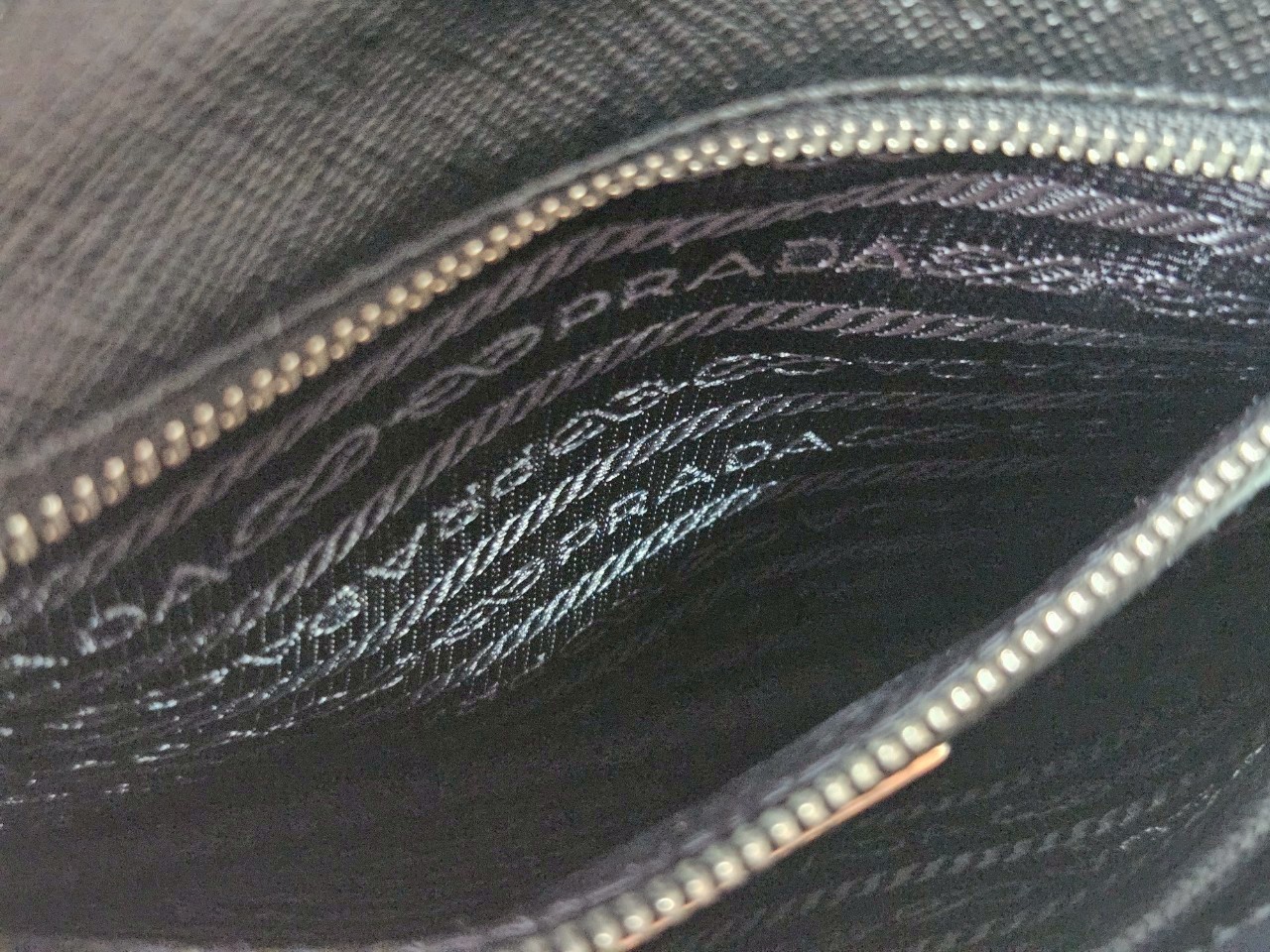 Prada 1BH014 Black Saffiano Leather Chain Shoulder Bag