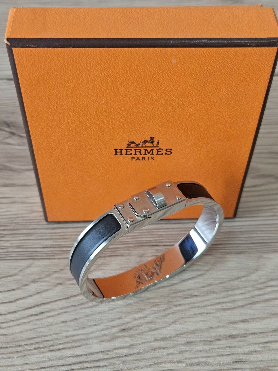 Hermes Clic Kelly bracelet PM ดำ/เงิน