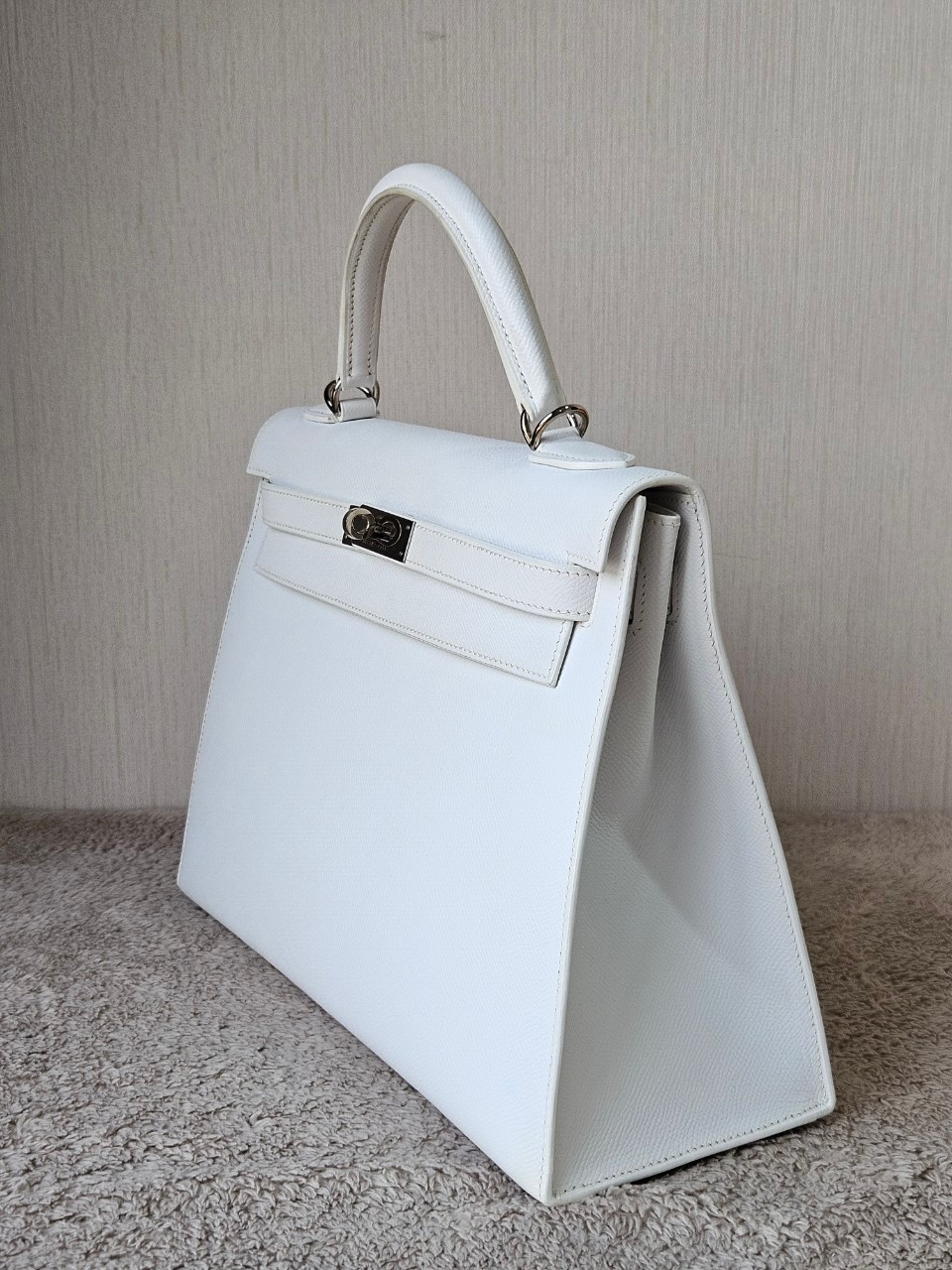 Hermes K32 Blance Epsom PHW stamp K