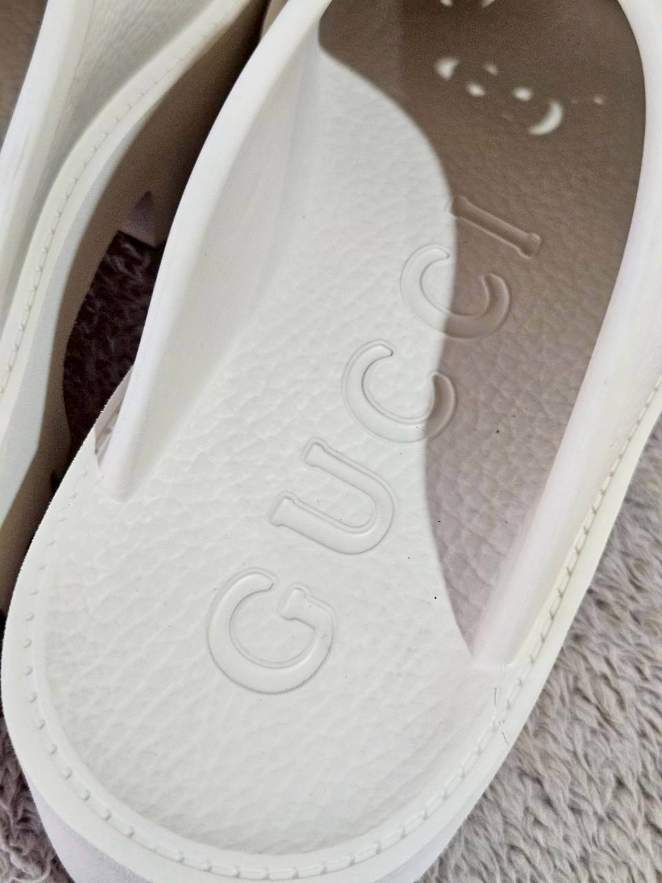 Gucci Platform Perforated G Sandal White