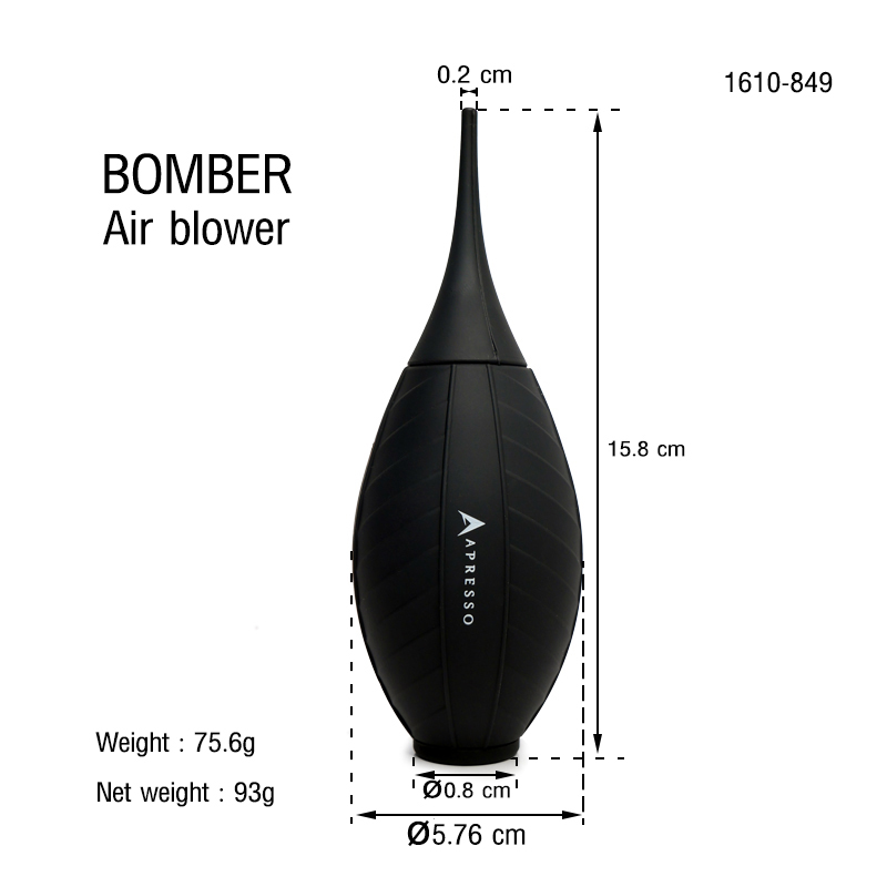 ที่เป่าลม APRESSO BOMBER จะมีลิ้นบังคับภายในให้อากาศไหลเข้าออกได้ทางเดียว