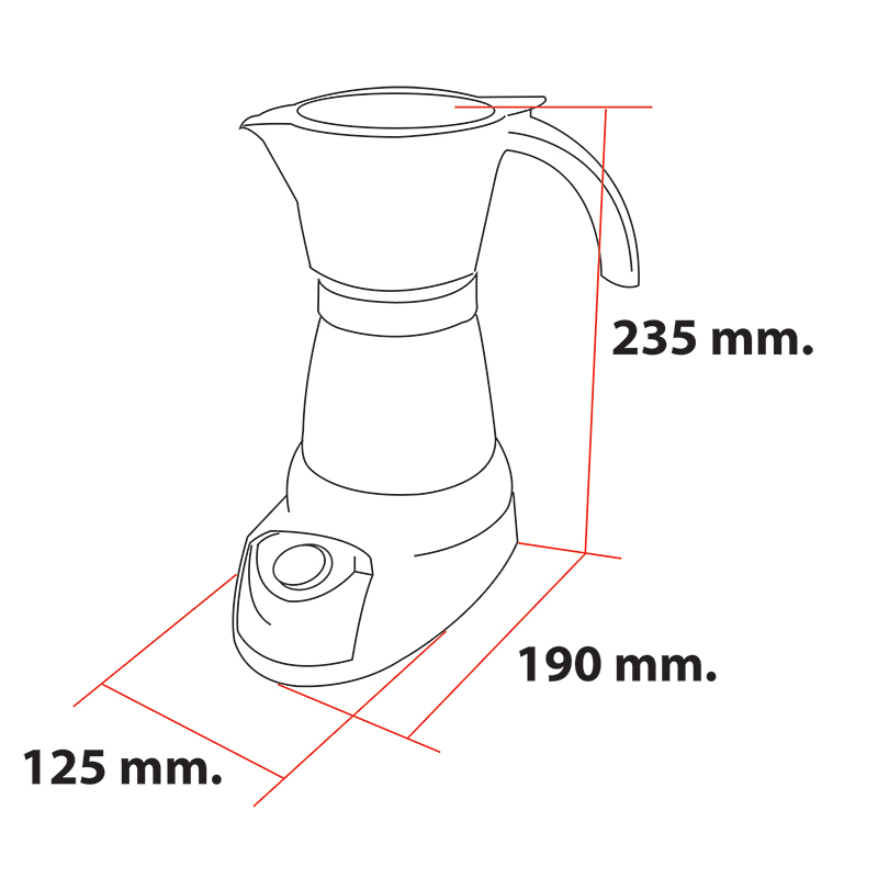 6 Cups Electric Espresso Moka Pot Italian Espresso Machine 1614-041
