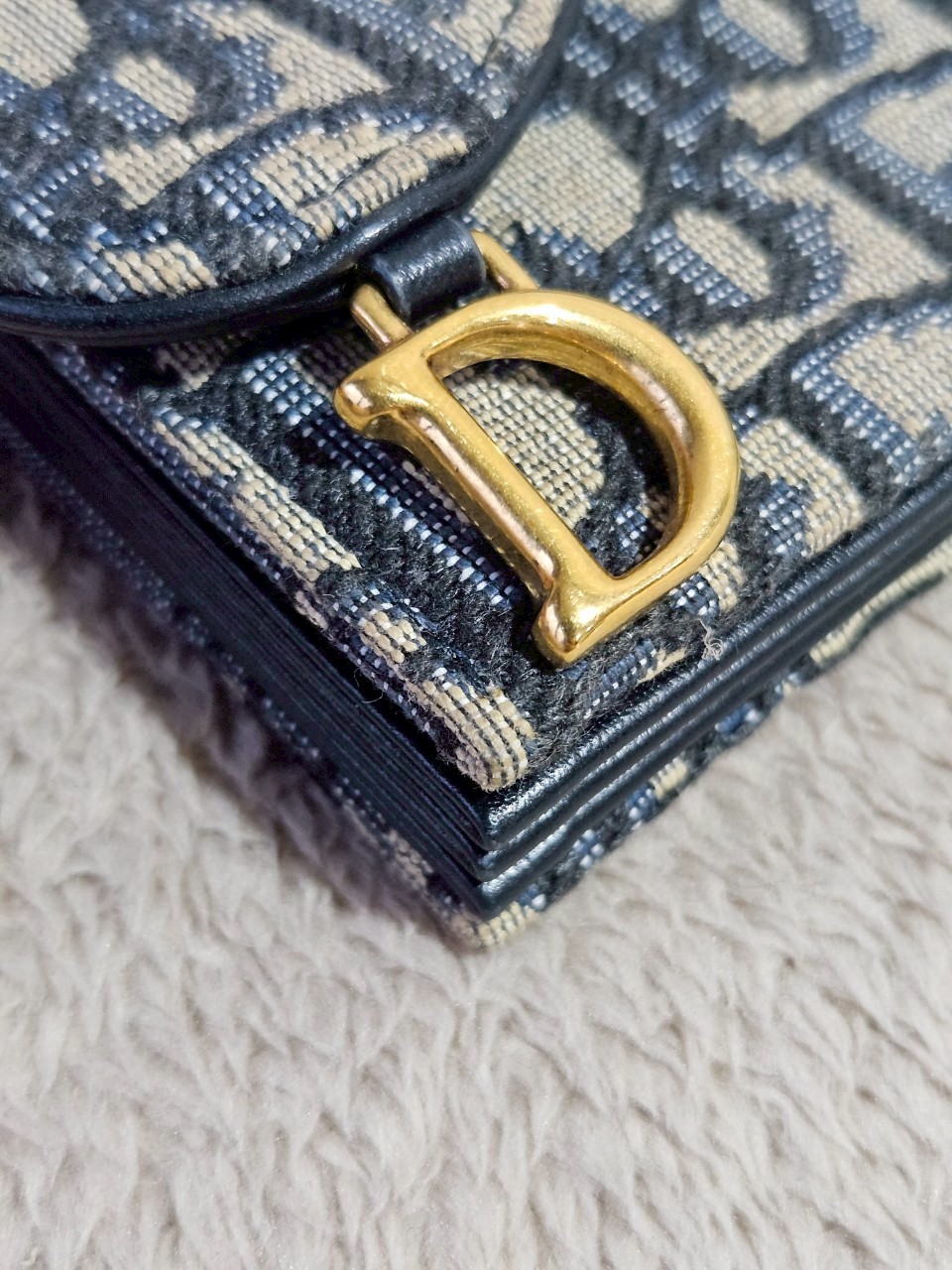 Dior Saddle 5 Gusset Card Holder Blue Dior Oblique Jacquard