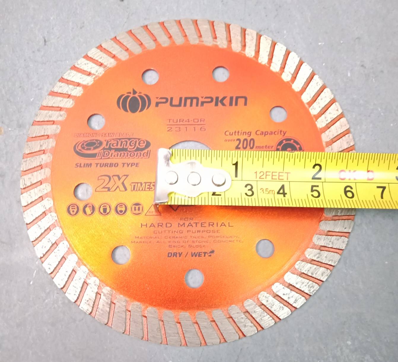 ใบตัดปูน 4นิ้ว ไม่มีร่อง ส้ม พัมคิน