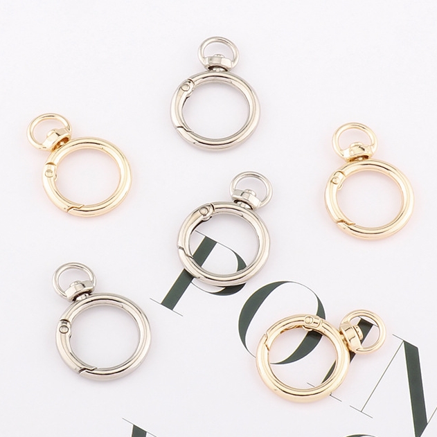 ขายส่ง(10ชิ้น,50ชิ้น)**New design** ห่วงวงกลม ห่วงกลมแบบสปริง ตะขอพวงกุญแจ อะไหล่พวงกุญแจ