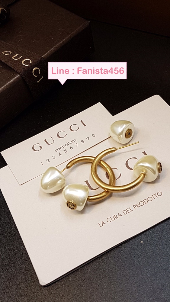 ต่างหูกุชชี่ ต่างหู Gucci มุก Hiend Pearl Gucci Earring