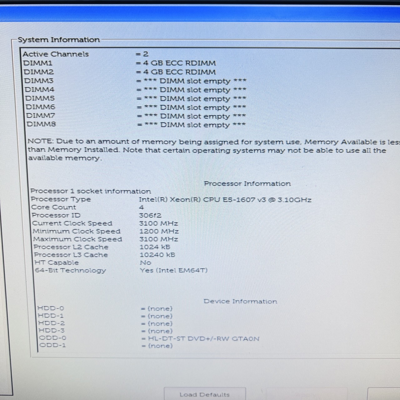 (Used) DELL PRECISION TOWER 5810 Xeon E5-1607 V3 RAAM 8 GB SSD 512 GB