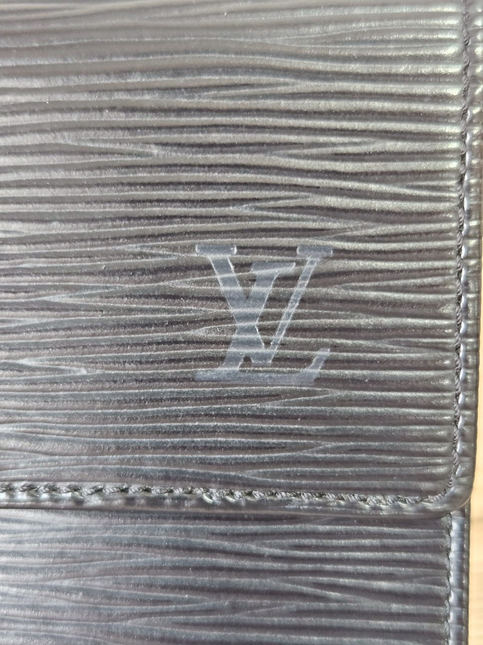 LV Epi Trifold Black Long Wallet