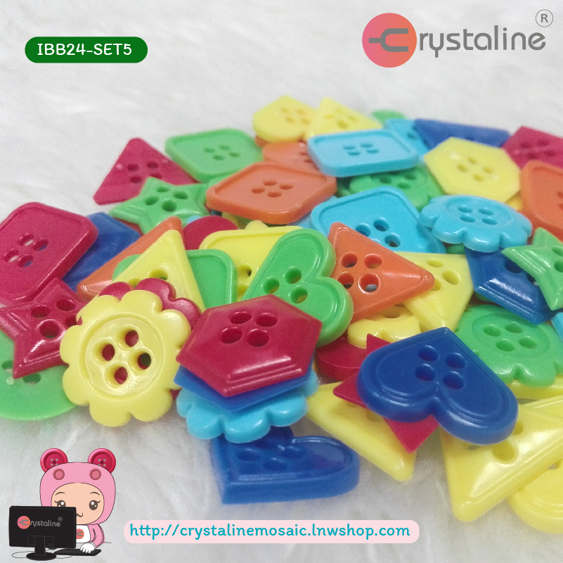 Geometry button - Bright col. (40g/pack)