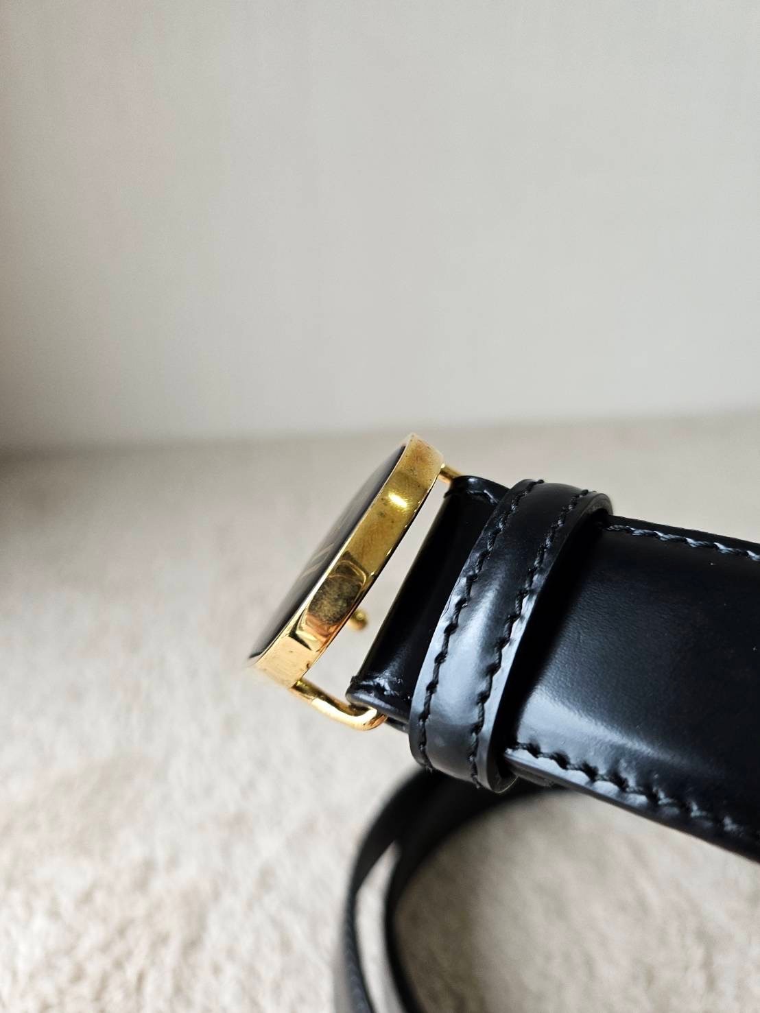 Gucci Enamel Logo Leather Belt