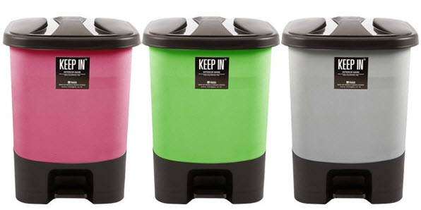 ถังขยะทรงเหลี่ยม เท้าเหยียบ 16 ลิตร