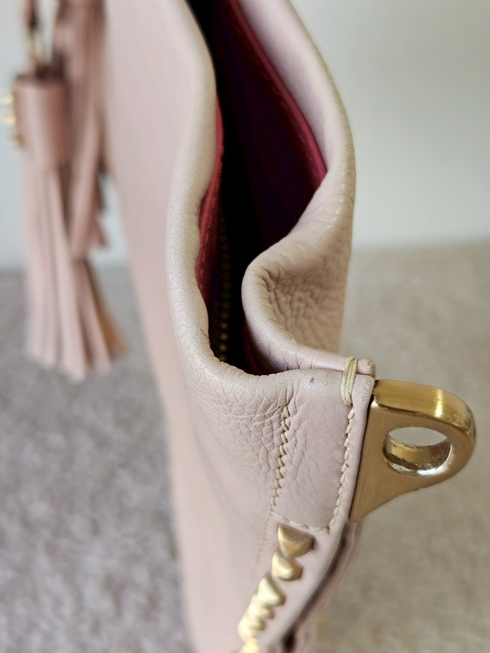 Prada Pink Vitello Metal Studded