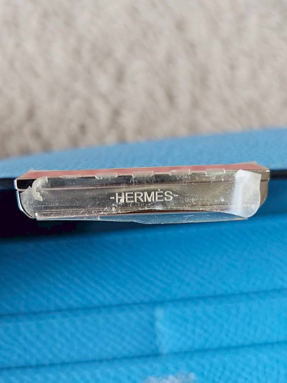 Hermes Constance Light Blue Wallet