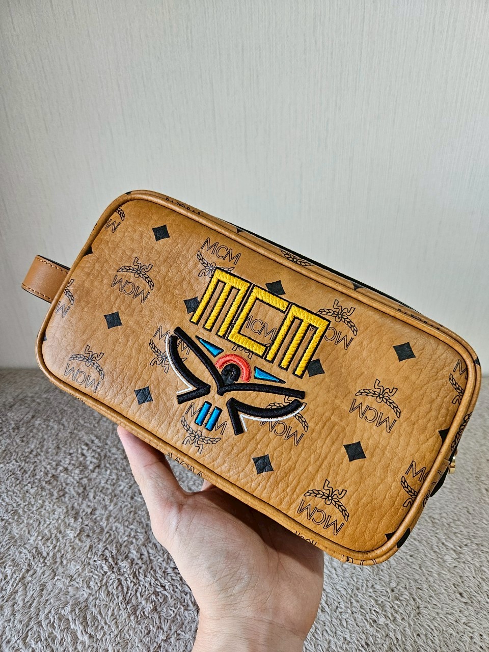 MCM Geo Laurel Wash Bag
