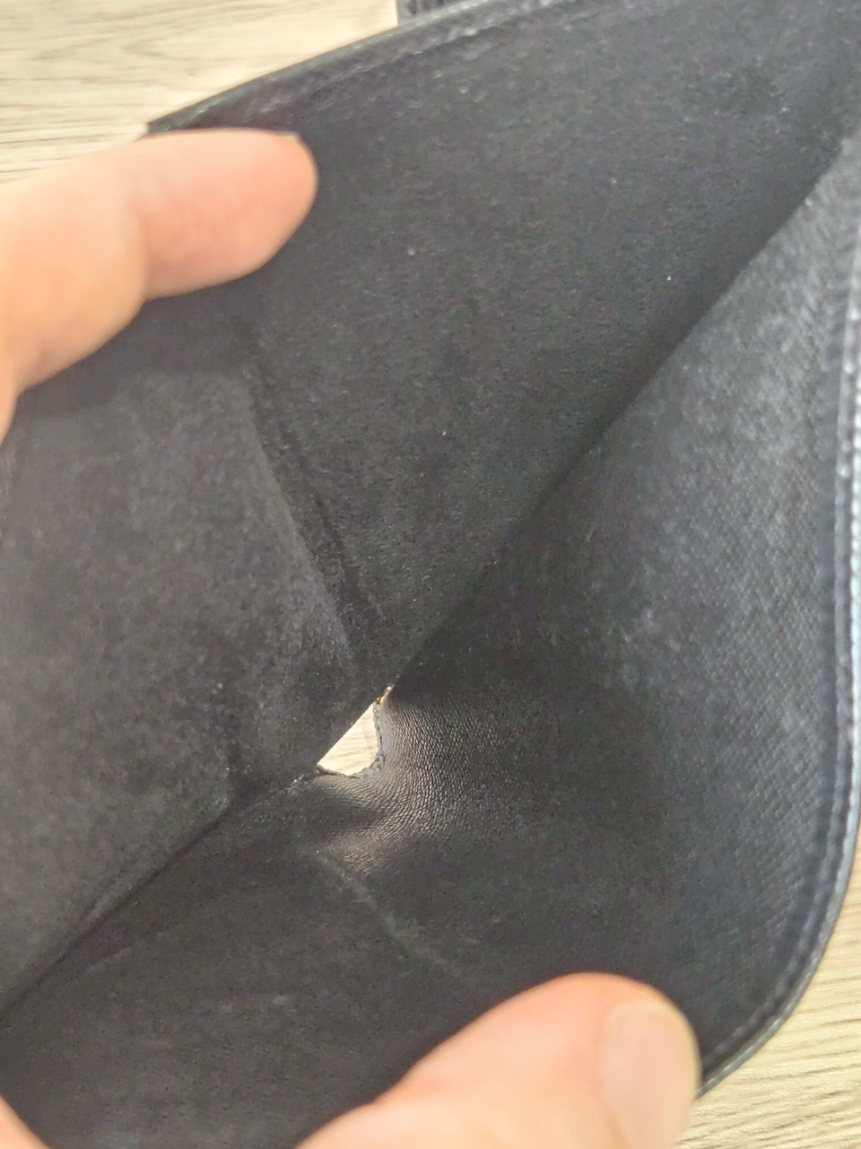 LV Epi Trifold Black Long Wallet