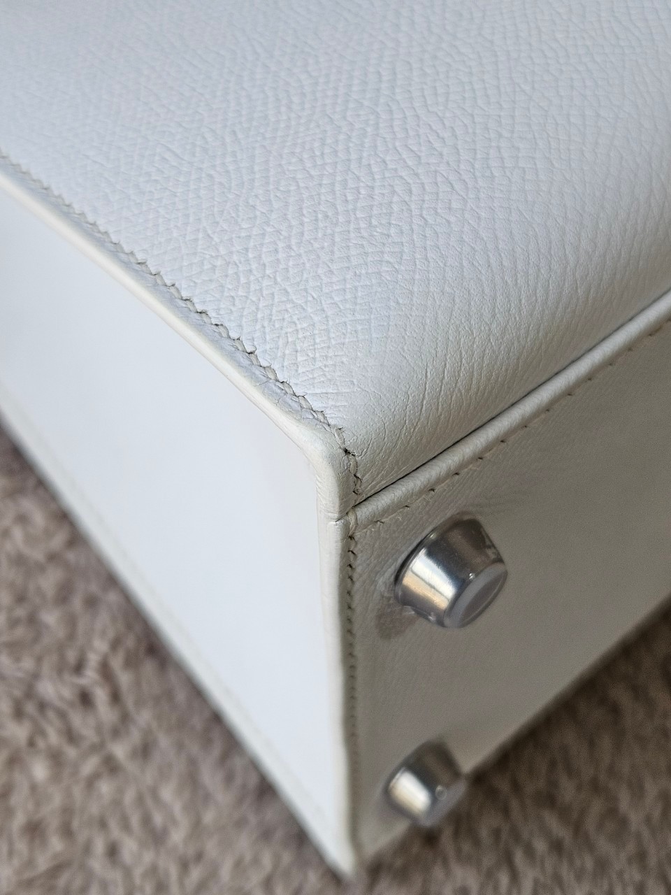 Hermes K32 Blance Epsom PHW stamp K