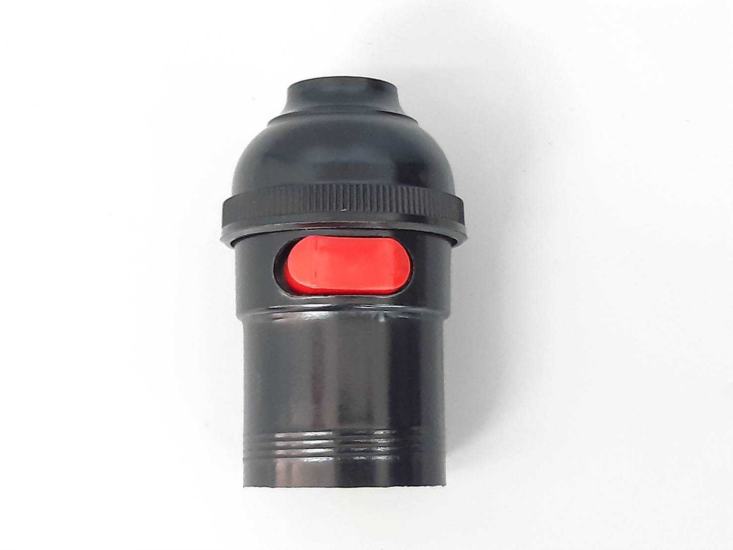 ขั้วห้อยเกลียว มีสวิทซ์ สีดำ E27