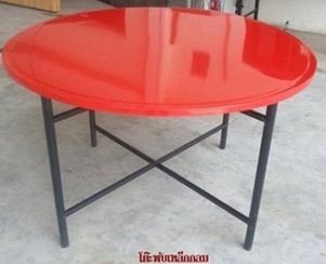 โต๊ะพับเหล็กกลม ขนาด 120 ซม. ขาเหล็ก พ่นสีฝุ่น มีสีให้เลือกได้ครับ ถอดได้