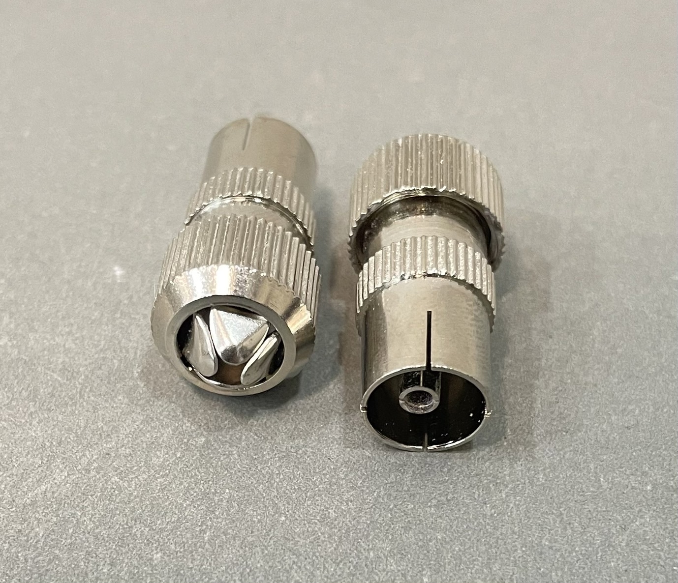 แจ็คทีวีเหล็ก ตัวเมีย แบบเสียบ