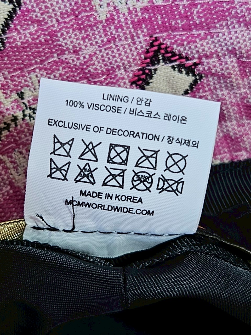 MCM One Size Bucket Hat Monogram Pink