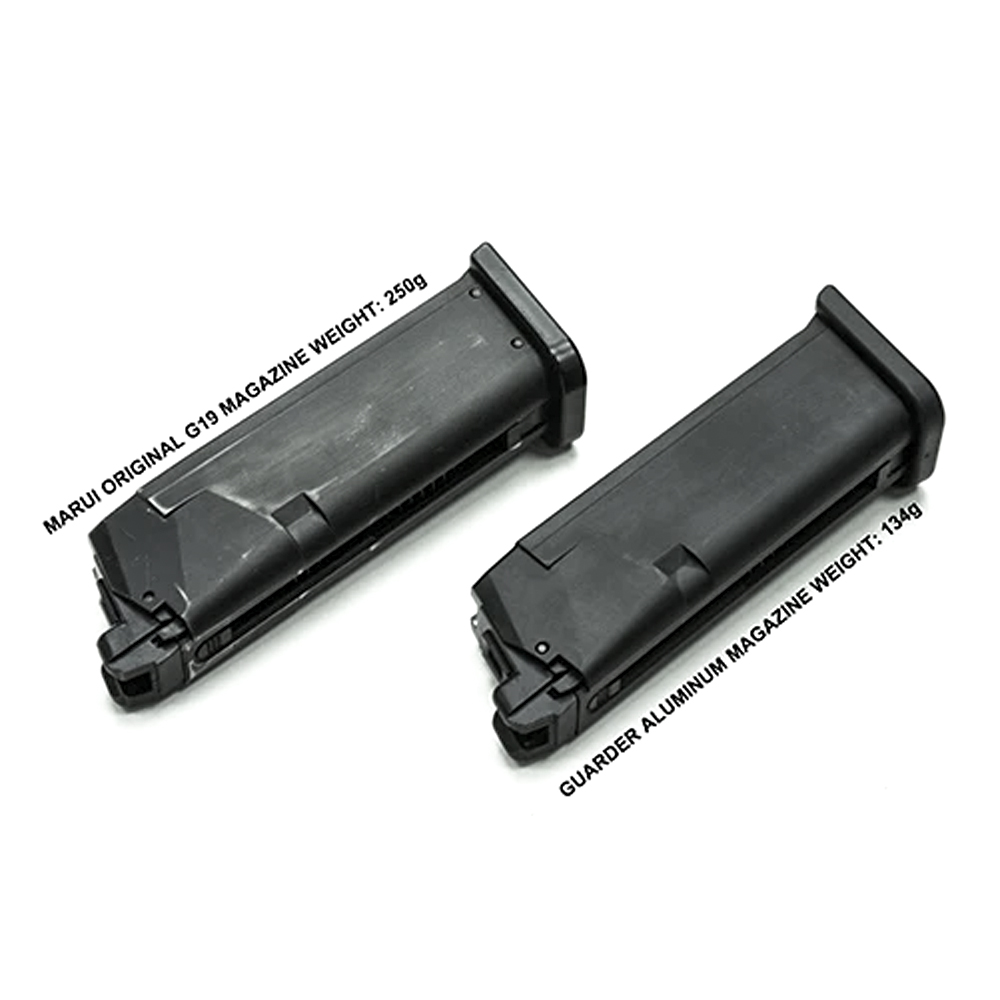 Guarder Aluminum Magazine Case/Base for Marui G19 (Black)