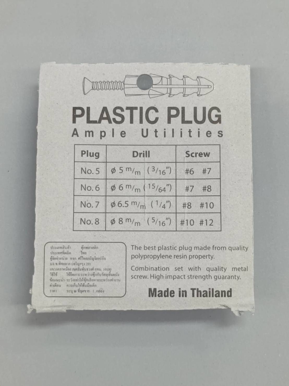 พุ๊กพลาสติก พร้อมน็อต