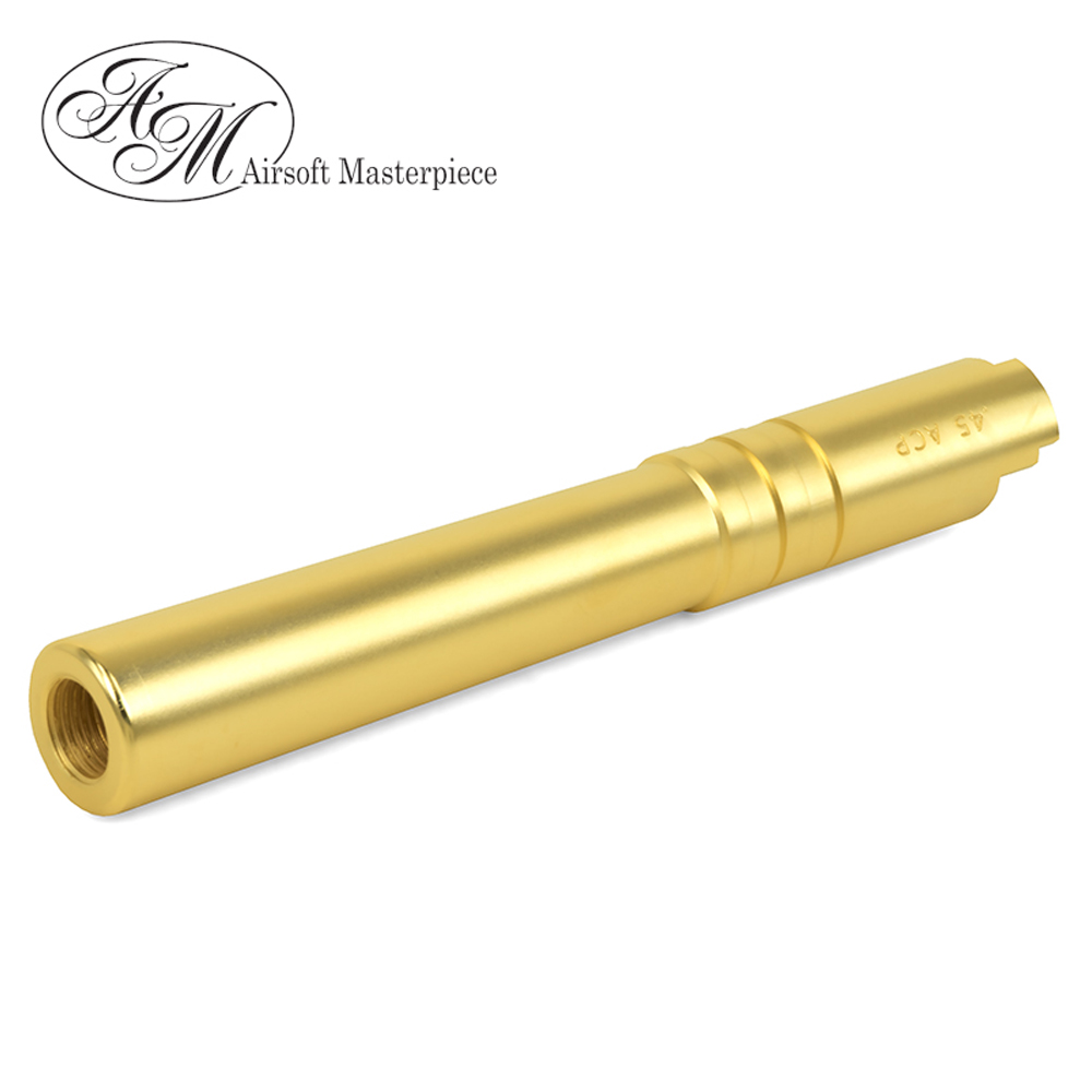 Airsoft Masterpiece .45 ACP STEEL Threaded Fix Outer Barrel for Hi-CAPA 5.1 (Gold)