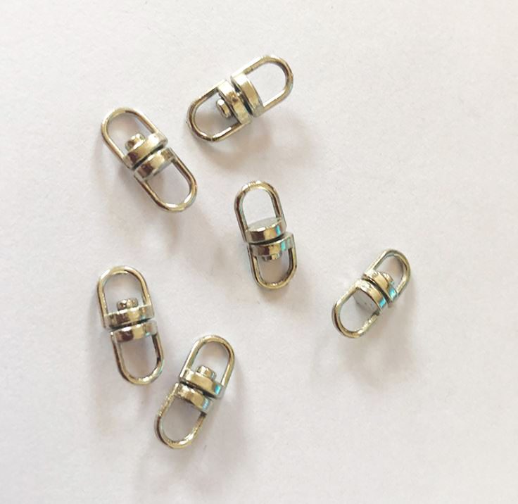 *100ชิ้น* ขายส่ง ข้อต่อพวงกุญแจ ตัวใหญ่ ขนาดยาว 19มิล สีเงิน