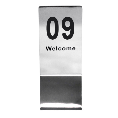 ป้ายโต๊ะสแตนเลสทรงสูง เลข 1-20 1617-020