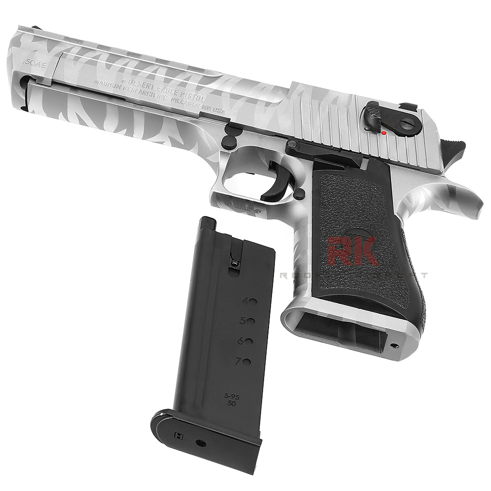 Cybergun (WE) Desert Eagle Tiger Stripe .50AE GBB Pistol - Silver
