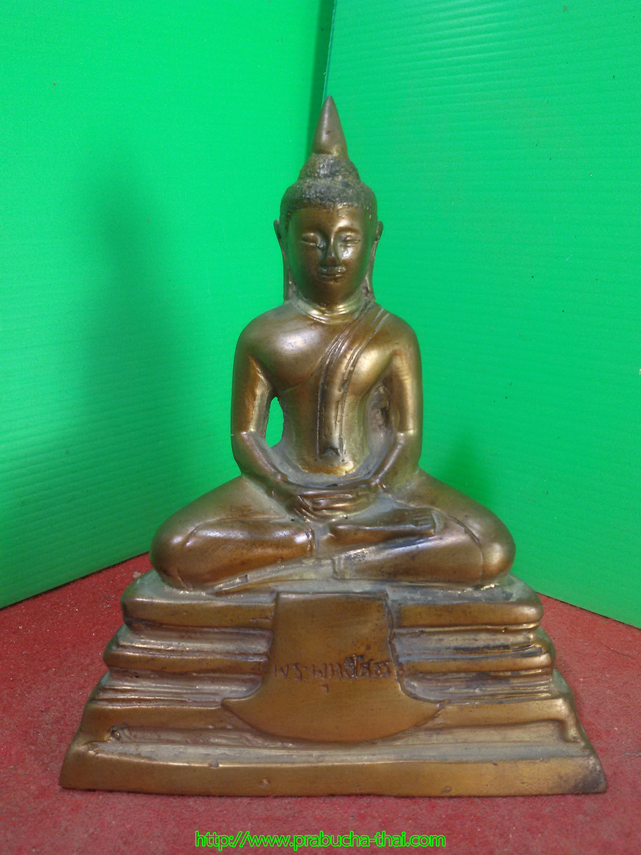 พระพุทธโสธร วัดโสธรวรารามวรวิหาร ฐาน 4 นิ้ว เนื้อสำริดทองเหลือง