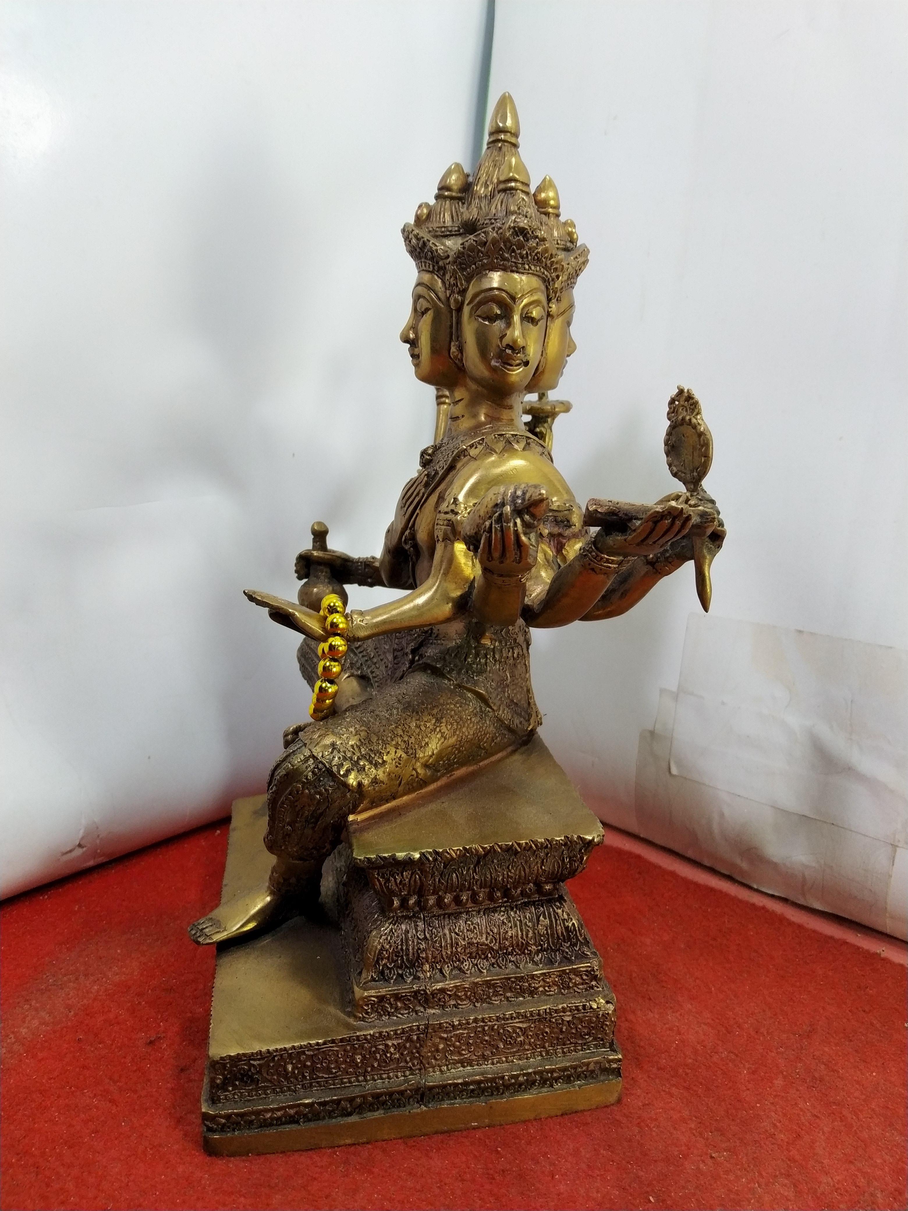 พระพรหม (ท้าวมหาพรหม) พระพรหมสี่หน้า เนื้อนวะโลหะ